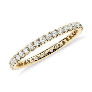 Riviera Pavé Diamond Eternity Ring in 18k Yellow Gold (1/2 ct. tw.); Sz4 LikeNew